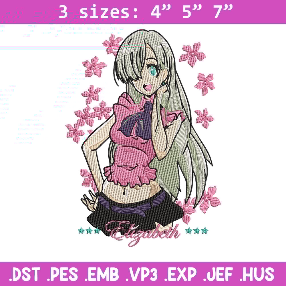 Elizabeth Embroidery Design, Seven Deadly Sins Embroidery, Embroidery File,Anime Embroidery,Anime shirt,Digital download.jpg