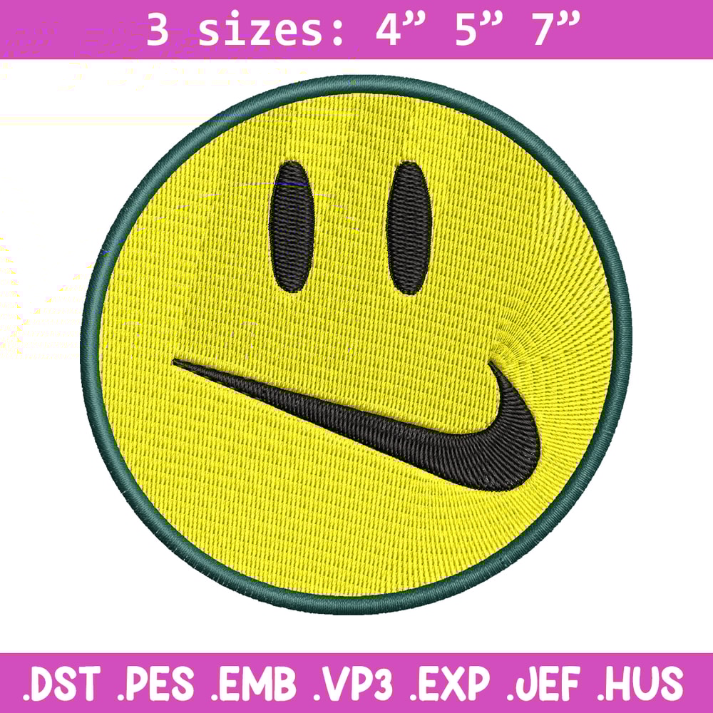 Emoji smile swoosh embroidery design, Emoji embroidery, logo design, embroidery file, logo shirt, Digital download.jpg