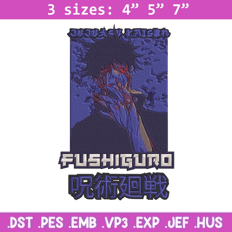 Fushiguro Embroidery Design,Jujutsu Embroidery, Embroidery File, Anime Embroidery, Anime shirt, Digital download.jpg