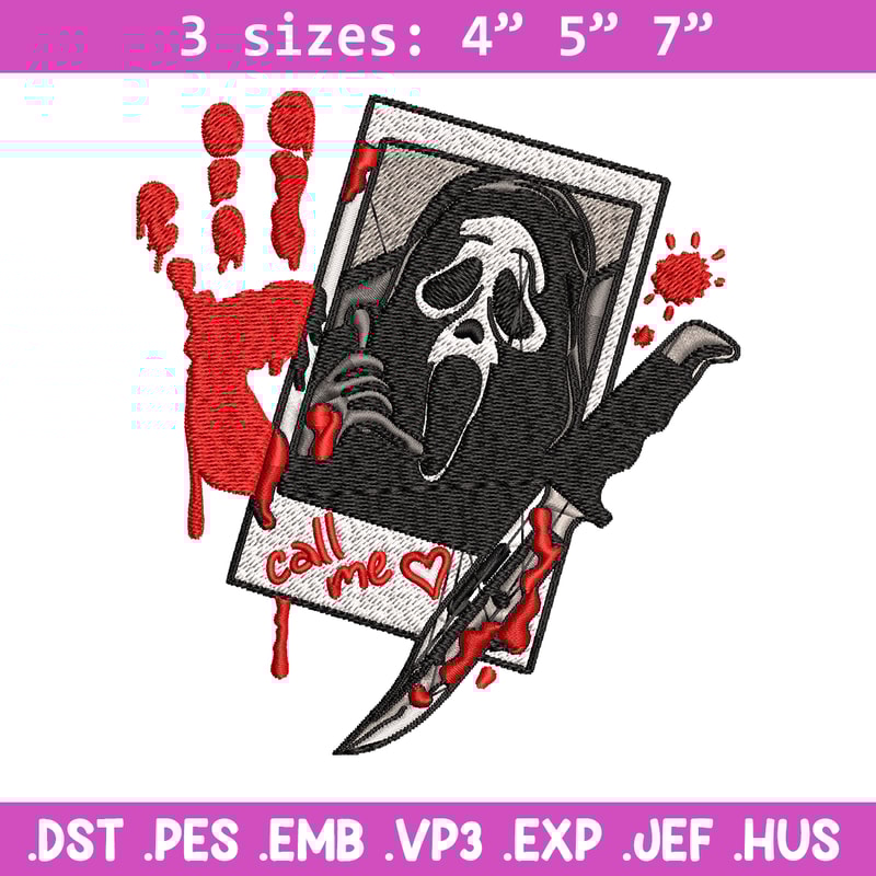 Ghost face Embroidery design, Ghost face horror Embroidery, horror design, Embroidery File, Digital download..jpg