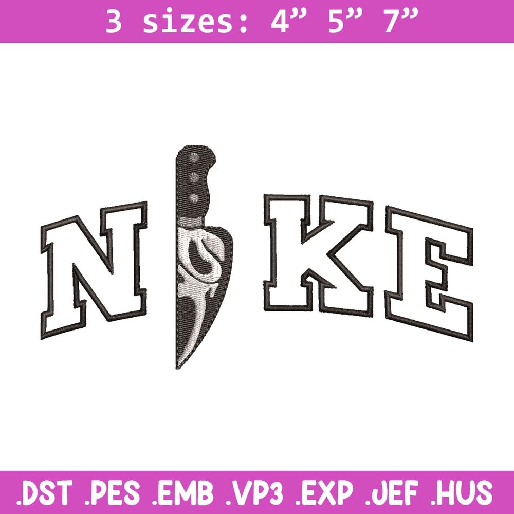 Ghostface knife embroidery design, Ghostface knife embroidery, Nike design, Logo shirt, logo shirt, digital download.jpg