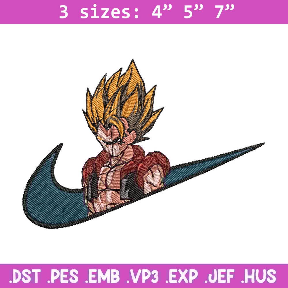 Gogeta x nike Embroidery Design, Dragonball Embroidery, Embroidery File, Nike Embroidery, Anime shirt, Digital download.jpg