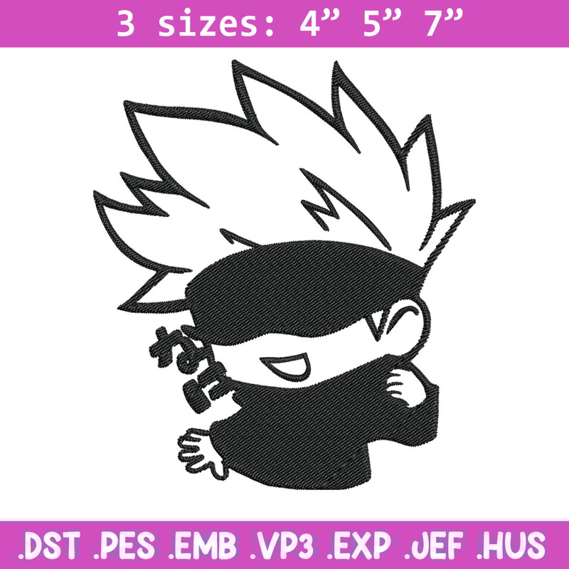 Gojo cute Embroidery Design,Jujutsu Embroidery, Embroidery File, Anime Embroidery, Anime shirt, Digital download.jpg