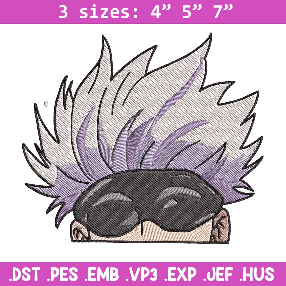 Gojo Peeker Embroidery Design, Jujutsu Embroidery, Embroidery File, Anime Embroidery, Anime shirt, Digital download..jpg