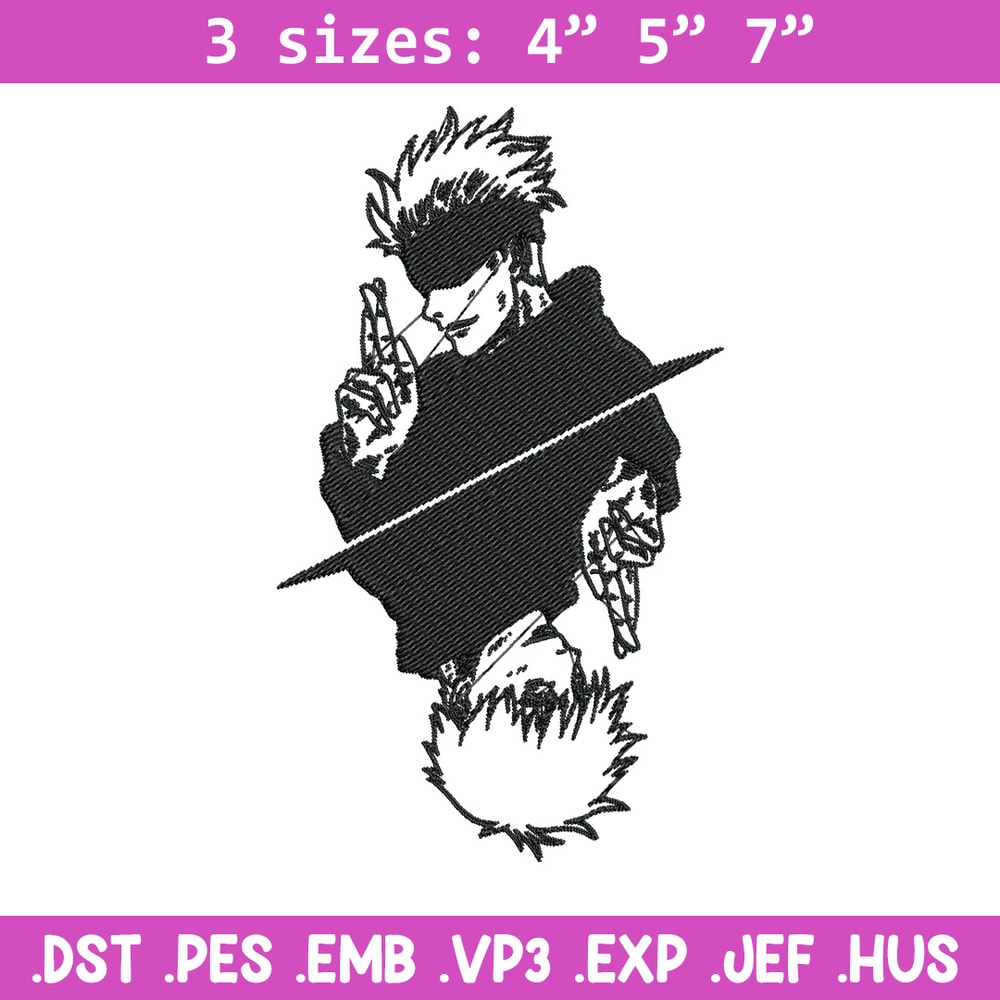 Gojo poster Embroidery Design, Jujutsu Embroidery, Embroidery File, Anime Embroidery, Anime shirt,Digital download.jpg