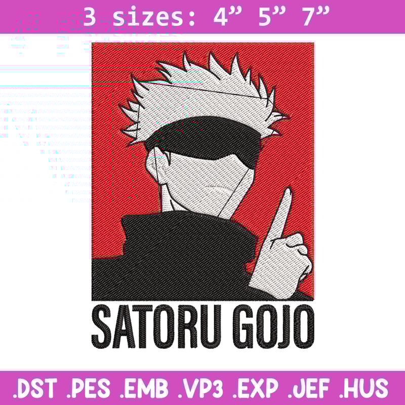 Gojo poster Embroidery Design, Jujutsu Embroidery, Embroidery File, Anime Embroidery,Anime shirt, Digital download.jpg