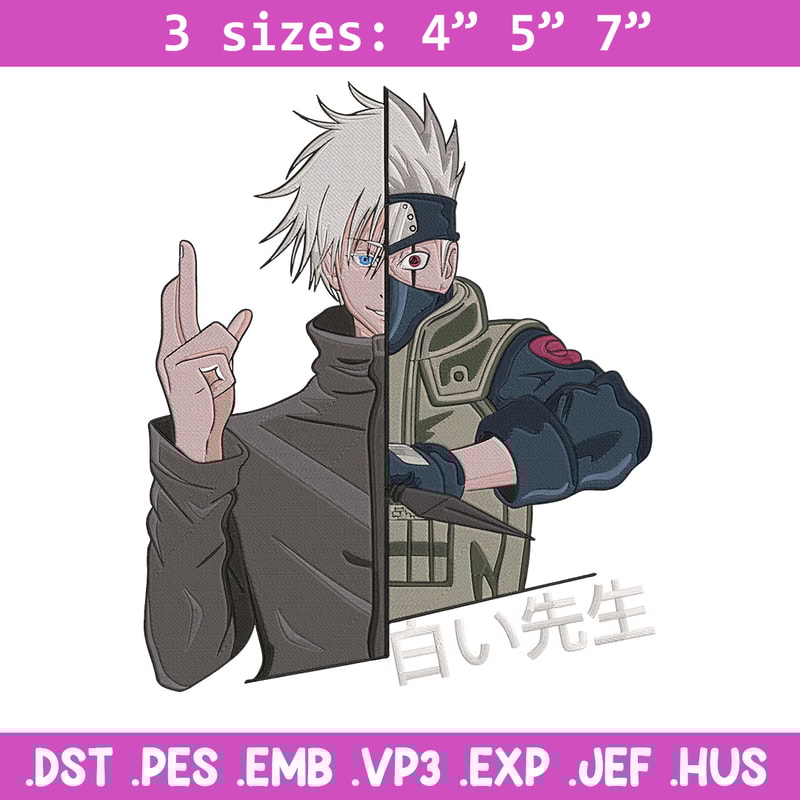 Gojo x kakashi Embroidery Design, Naruto Embroidery, Embroidery File, Anime Embroidery, Anime shirt, Digital download.jpg