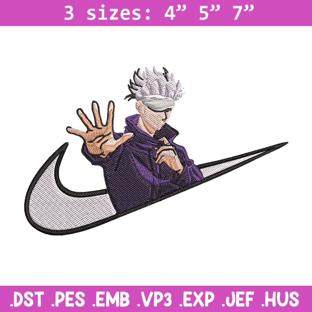 Gojo x nike Embroidery Design, Jujutsu Embroidery, Embroidery File, Nike Embroidery, Anime shirt, Digital download..jpg