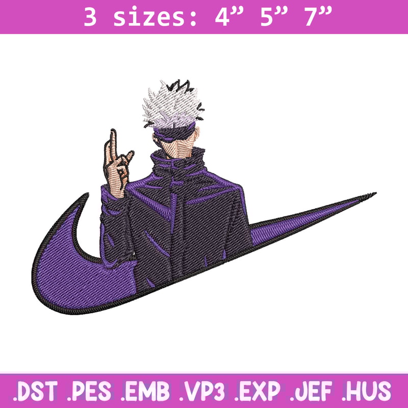 Gojo x nike Embroidery Design, Jujutsu Embroidery, Embroidery File, Nike Embroidery, Anime shirt, Digital download.jpg