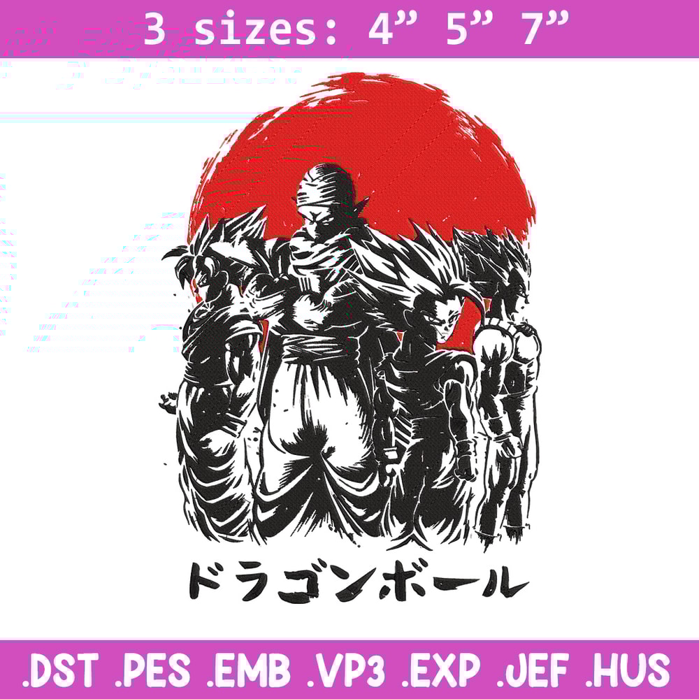 Goku friends Embroidery Design, Dragonball Embroidery, Embroidery File, Anime Embroidery, Anime shirt, Digital download.jpg