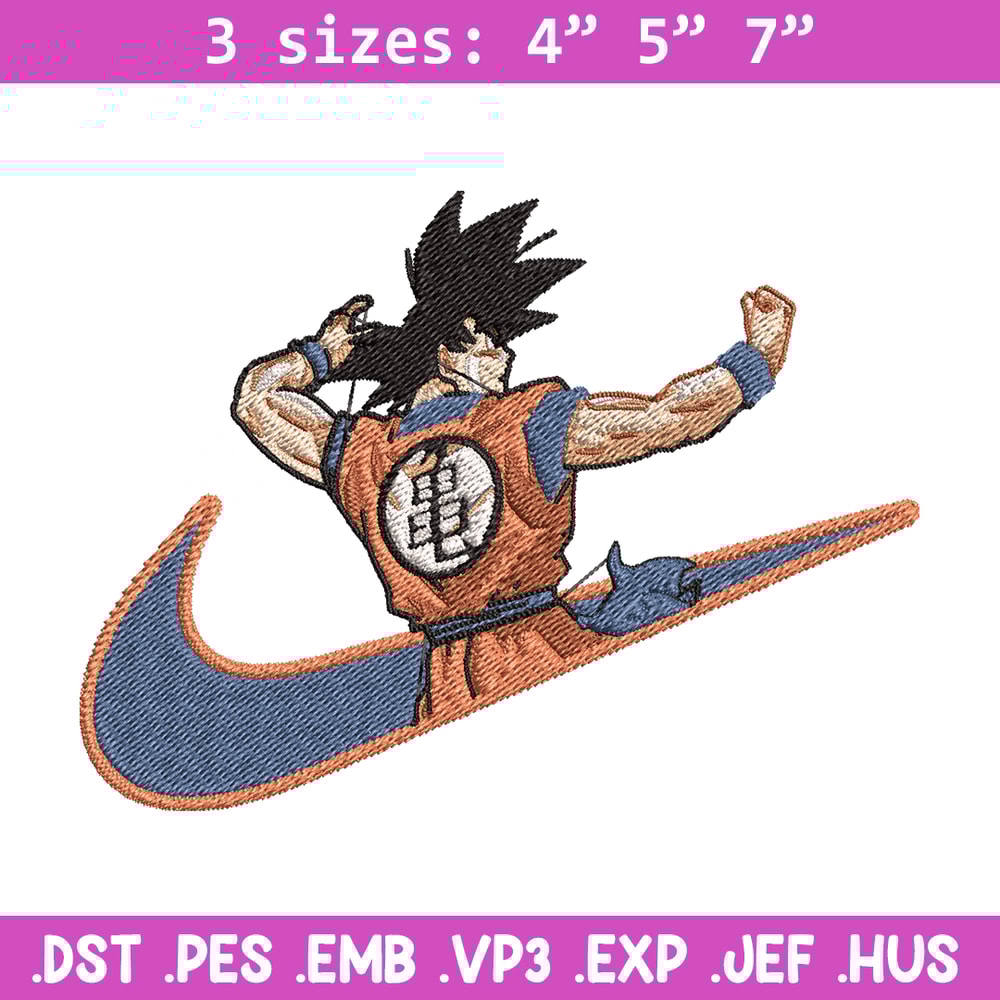 Goku Nike embroidery design, Dragon ball embroidery, Nike design, anime design, anime shirt, Digital download.jpg
