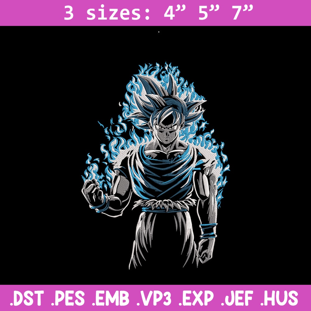 Goku ultra Embroidery Design, Dragonball Embroidery, Embroidery File, Anime Embroidery, Anime shirt, Digital download.jpg