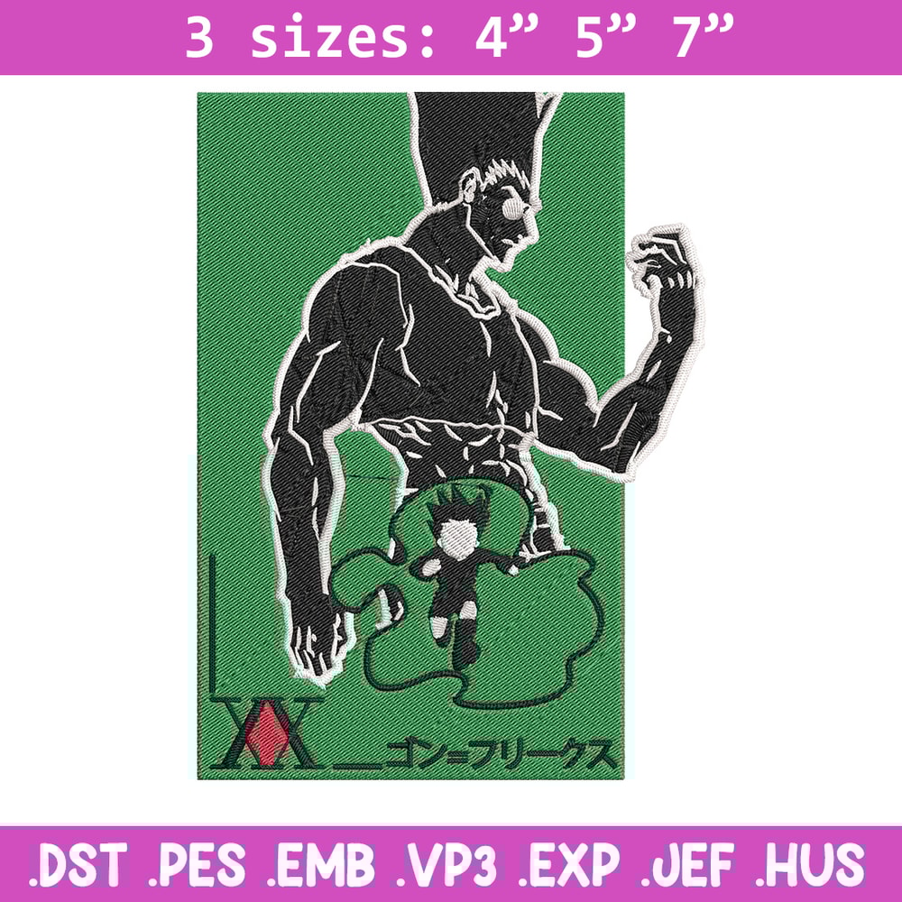 Gon poster Embroidery Design, Hunter x hunter Embroidery,Embroidery File, Anime Embroidery, Anime shirt,Digital download.jpg