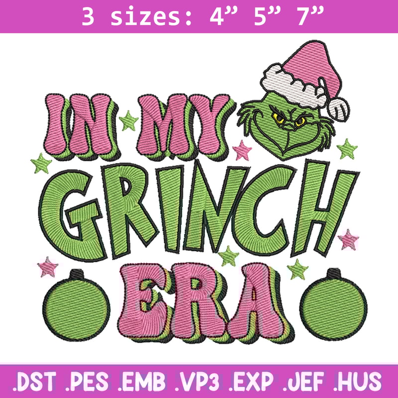 Grinch era embroidery design, Grinch embroidery, Chrismas design,Embroidery shirt, Embroidery file, Digital download.jpg