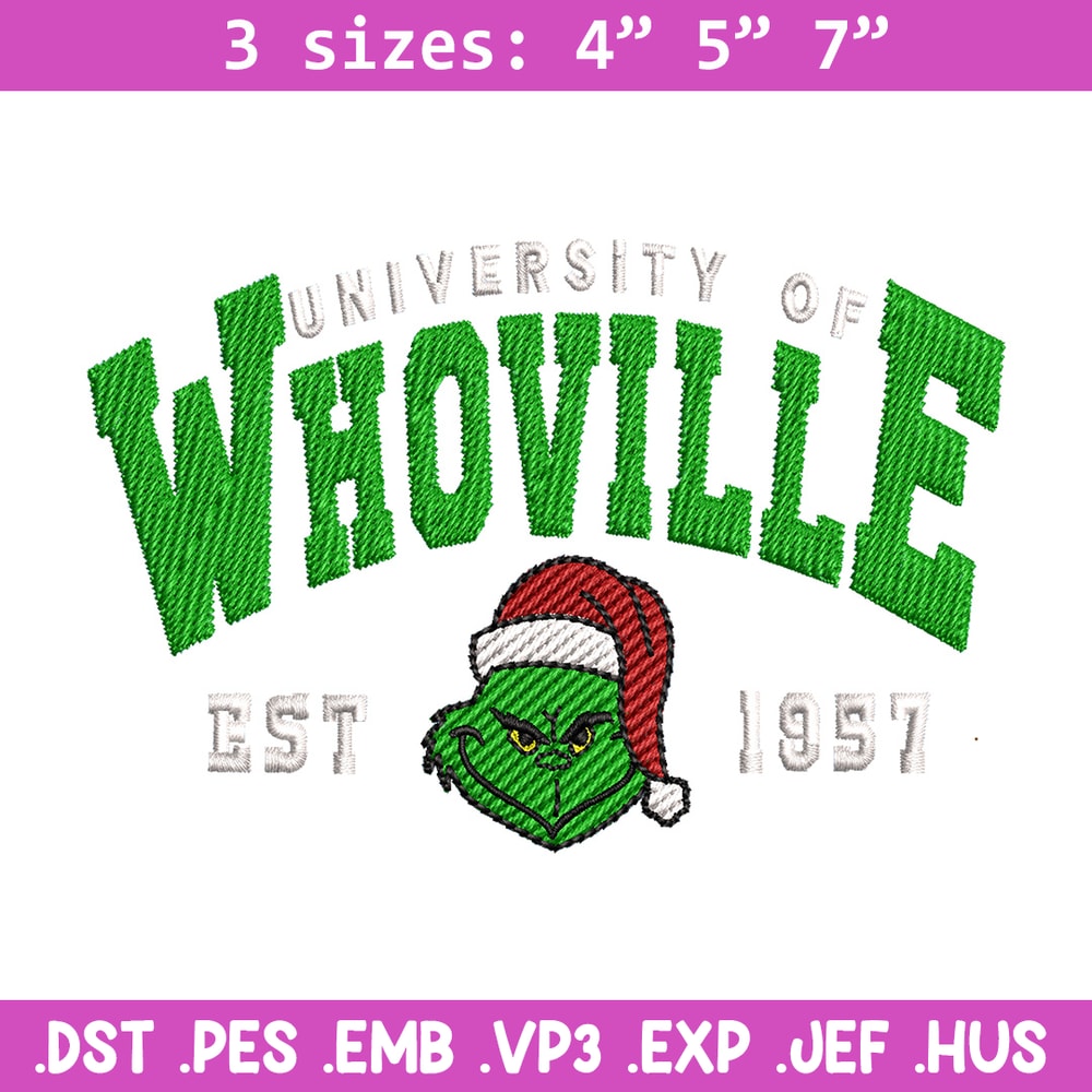 Grinch est1957 embroidery design, Grinch embroidery, Chrismas design, Embroidery file, Embroidery shirt,Digital download.jpg