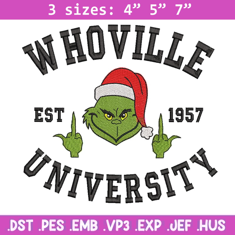 Grinch est1957 embroidery design, Grinch embroidery, Chrismas design, Embroidery file,Embroidery shirt, Digital download.jpg