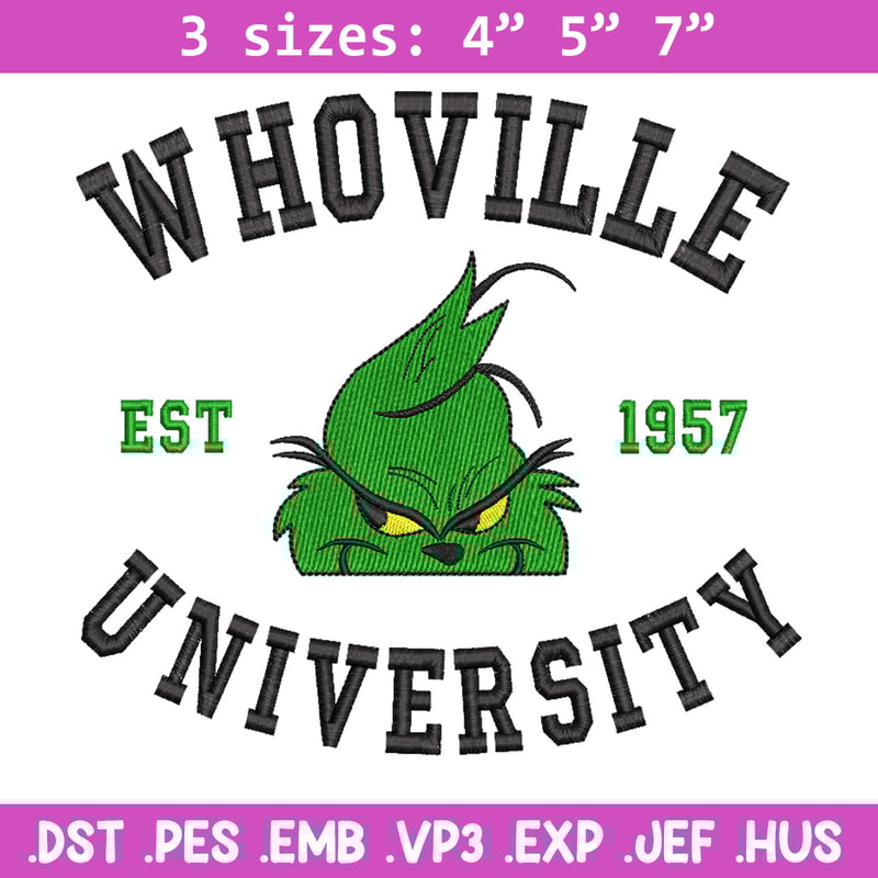 Grinch est1957 embroidery design,Grinch embroidery, Chrismas design, Embroidery file, Embroidery shirt, Digital download.jpg