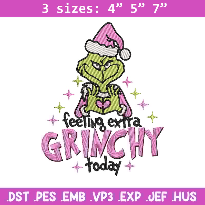 Grinch today embroidery design, Grinch embroidery, Chrismas design,Embroidery shirt, Embroidery file, Digital download.jpg