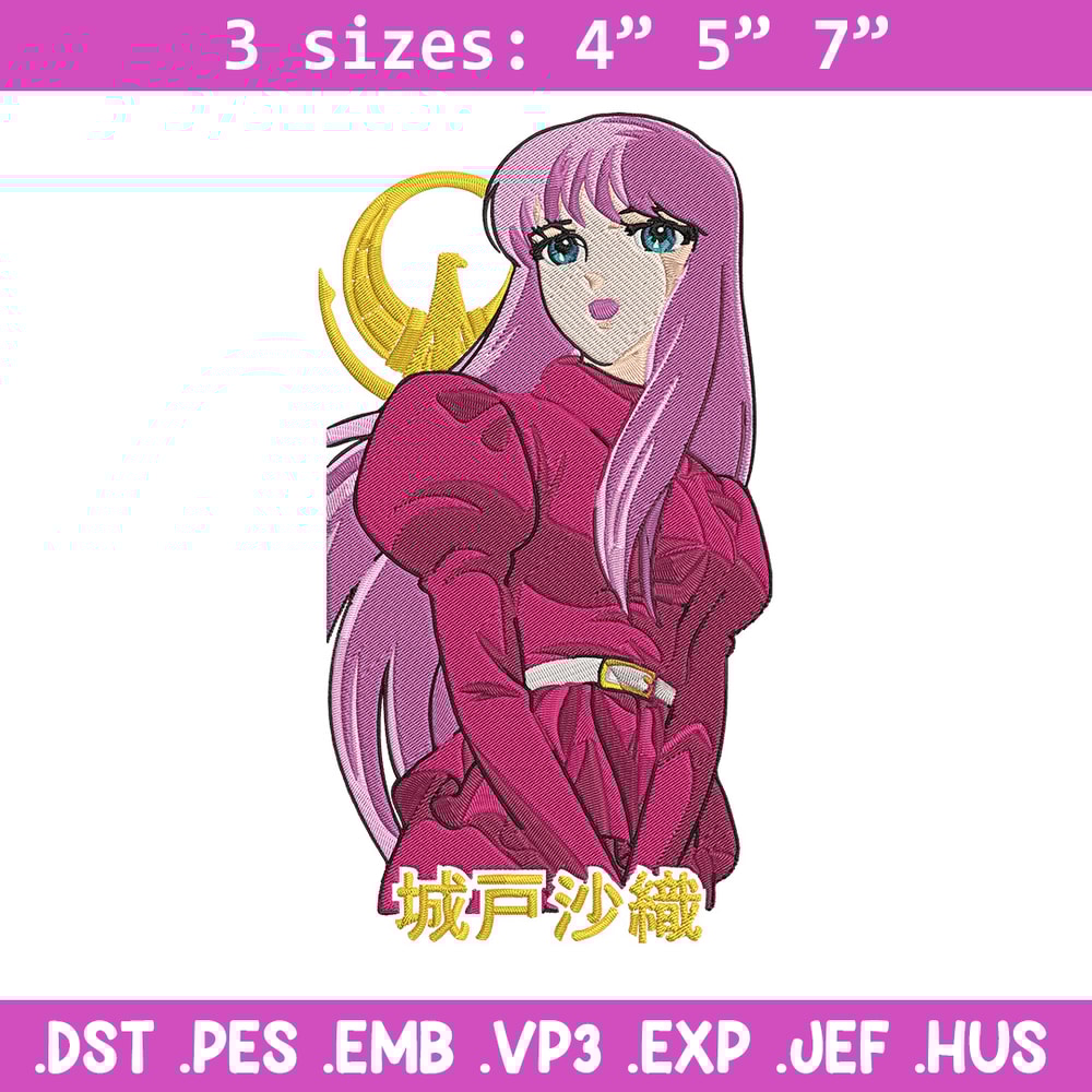 Saori Kido Embroidery Design, Athena Embroidery, Embroidery File, Anime Embroidery, Anime shirt, Digital download.jpg