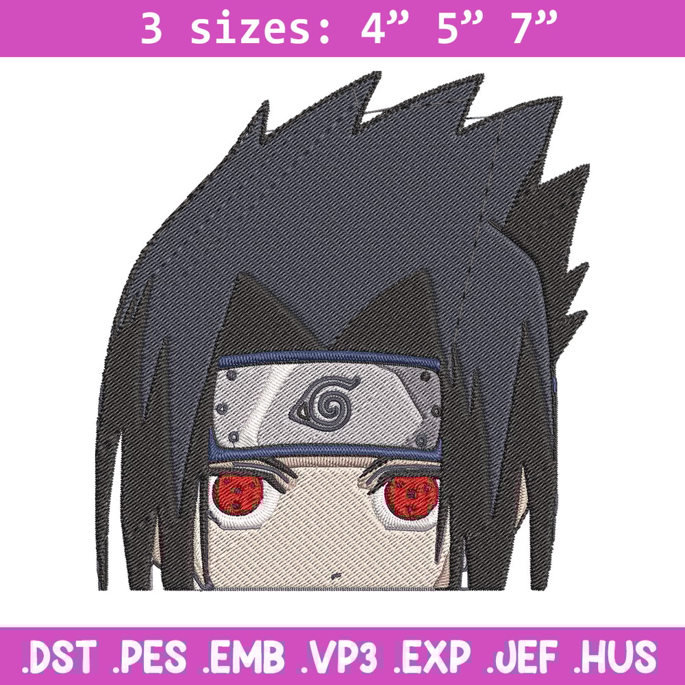 Sasuke Peeker Embroidery Design, Naruto Embroidery, Embroidery File, Anime Embroidery, Anime shirt, Digital download.jpg