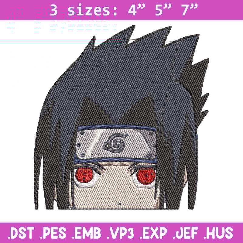 Sasuke Peeker Embroidery Design, Naruto Embroidery, Embroidery File, Anime Embroidery, Anime shirt, Digital download.jpg