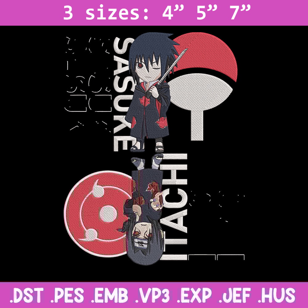 Sasuke x Itachi Embroidery Design, Naruto Embroidery, Embroidery File, Anime Embroidery, Anime shirt, Digital download.jpg