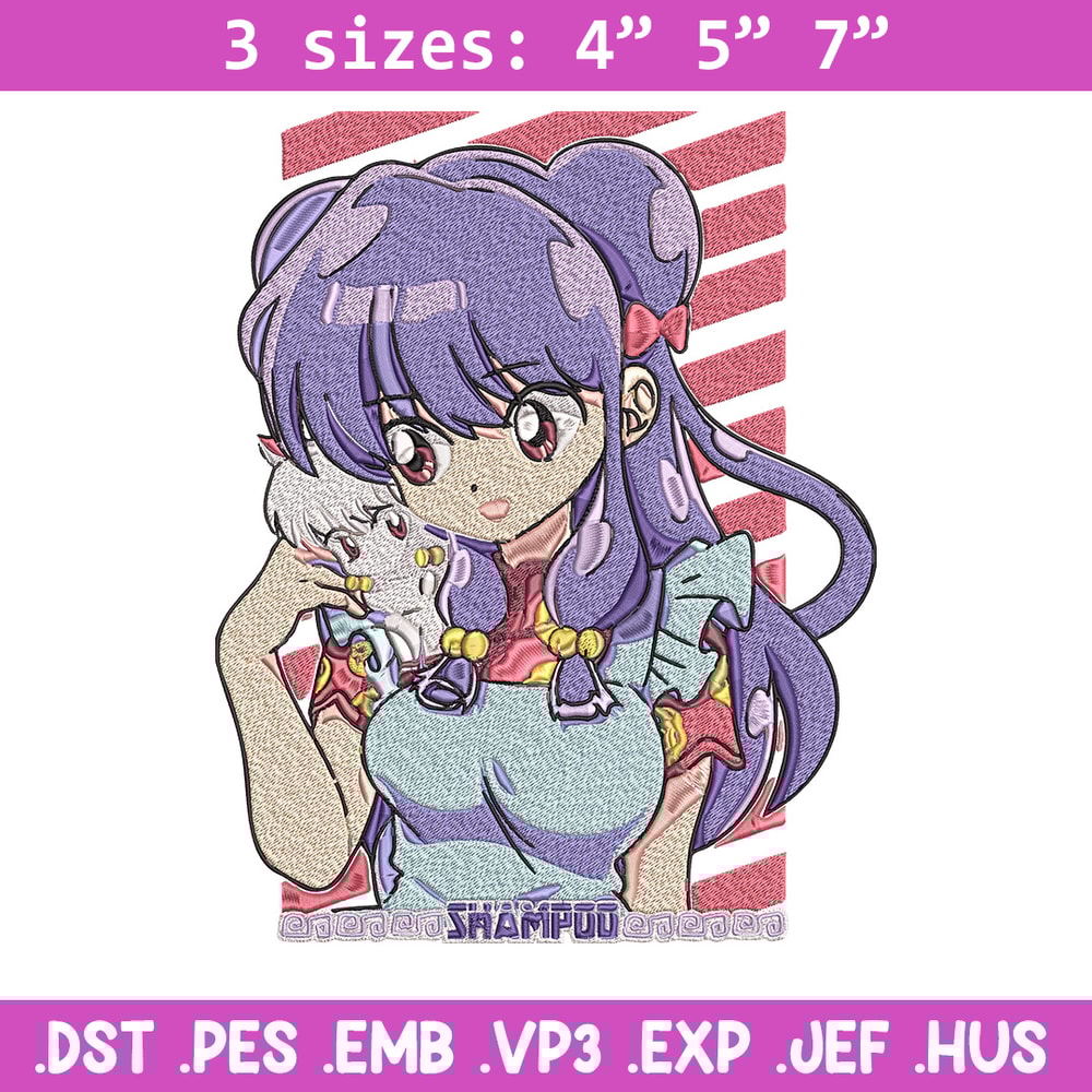 Shampoo ranma Embroidery Design, Ranma Embroidery, Embroidery File, Anime Embroidery, Anime shirt, Digital download.jpg