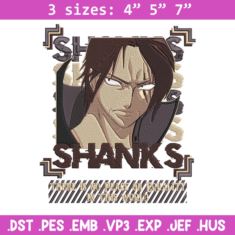 Shanks poster Embroidery Design, One piece Embroidery, Embroidery File, Anime Embroidery, Anime shirt, Digital download..jpg