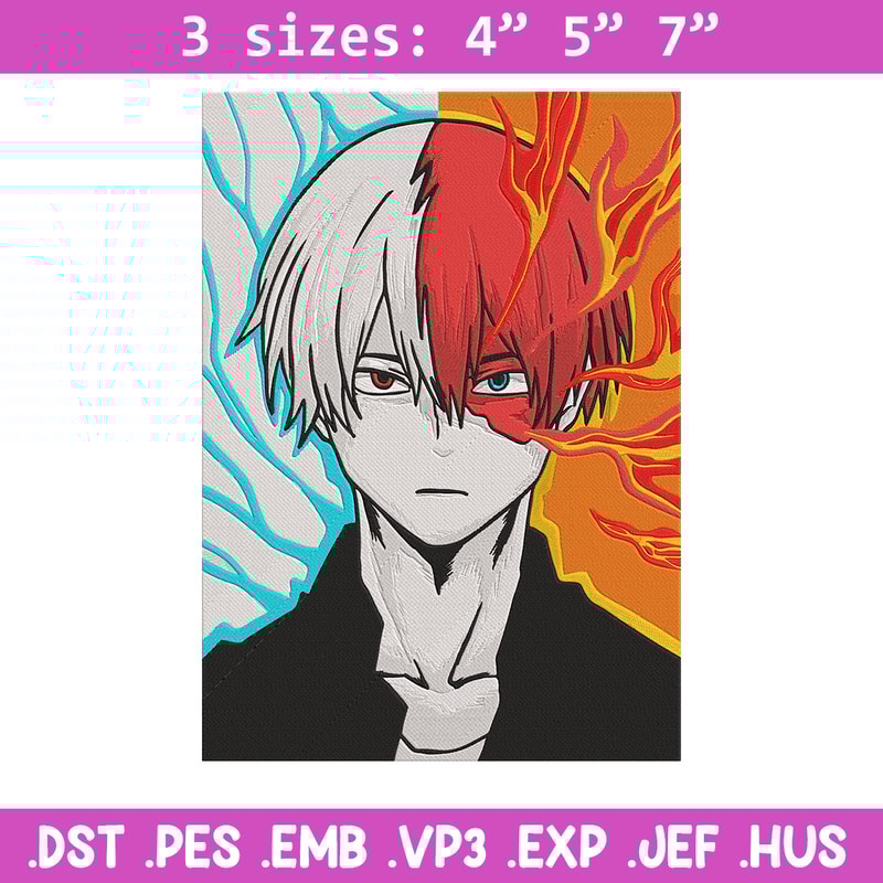 Shouto poster Embroidery Design, Mha Embroidery, Embroidery File, Anime Embroidery, Anime shirt, Digital download..jpg