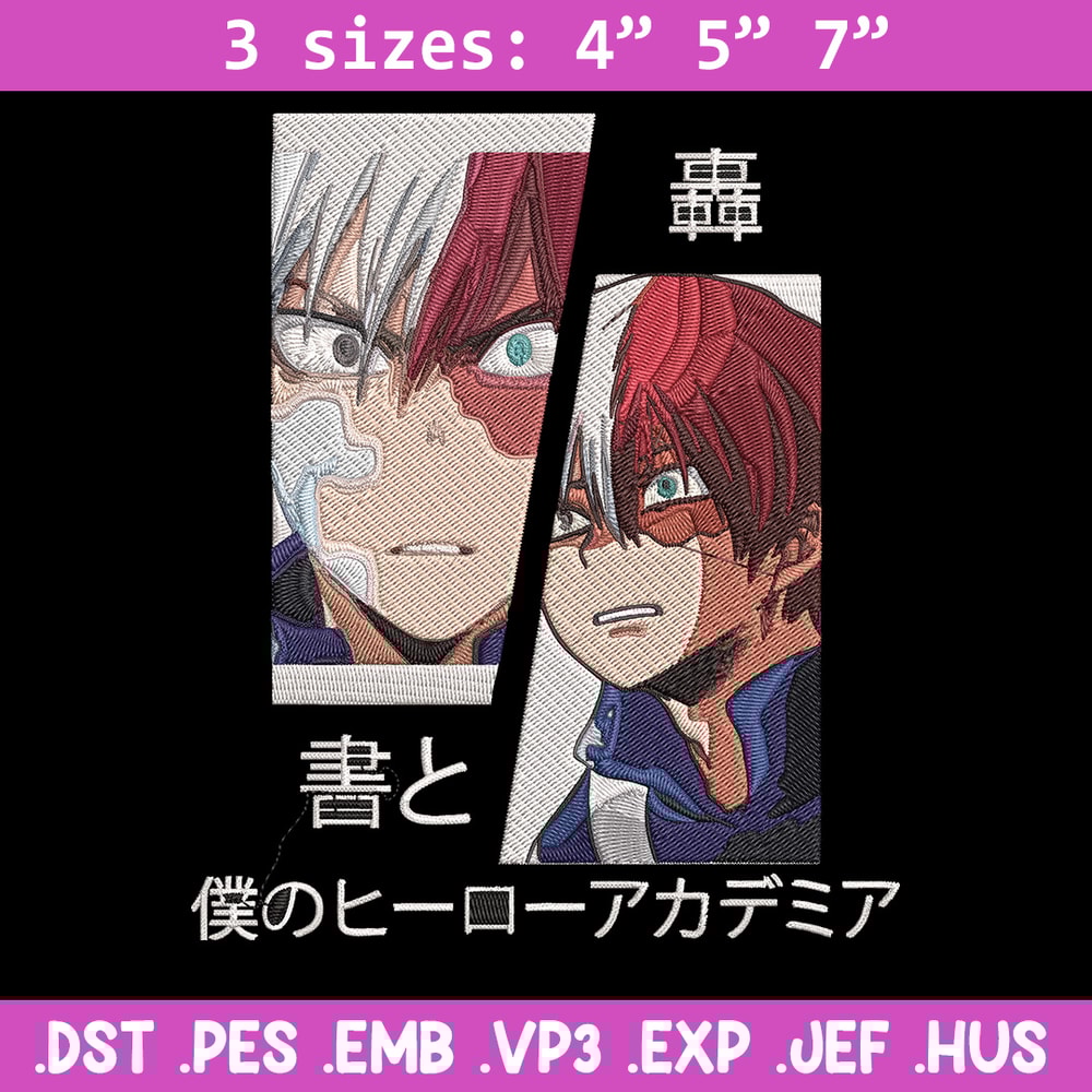Shouto poster Embroidery Design, Mha Embroidery, Embroidery File, Anime Embroidery, Anime shirt,Digital download.jpg