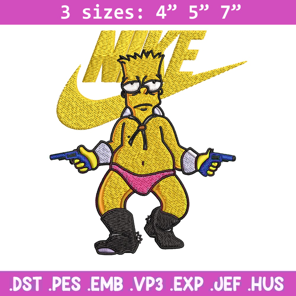 Simpson funny Nike Embroidery design, cartoon Embroidery, Nike design, Embroidery file, cartoon shirt, Instant download..jpg