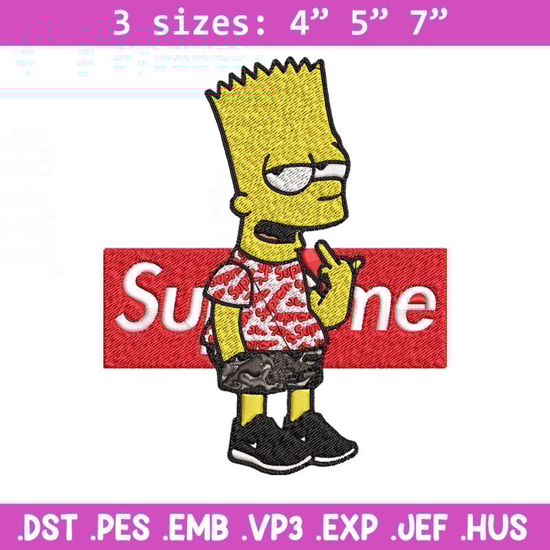 Simpson Supreme Embroidery design, Simpson Embroidery, cartoon design, Embroidery File, cartoon shirt, Instant download..jpg