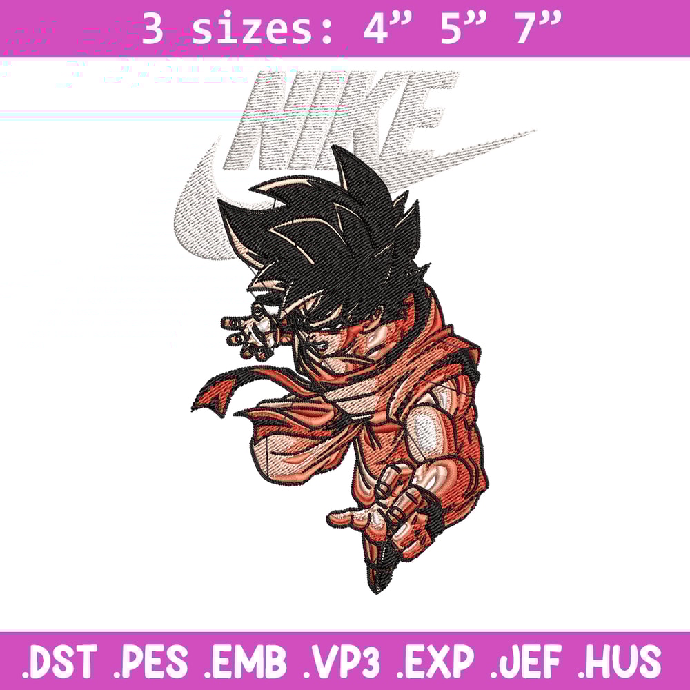 Son Goku Nike Embroidery design, Dragon ball Embroidery, Nike design, anime shirt, Embroidery file, Instant download.jpg