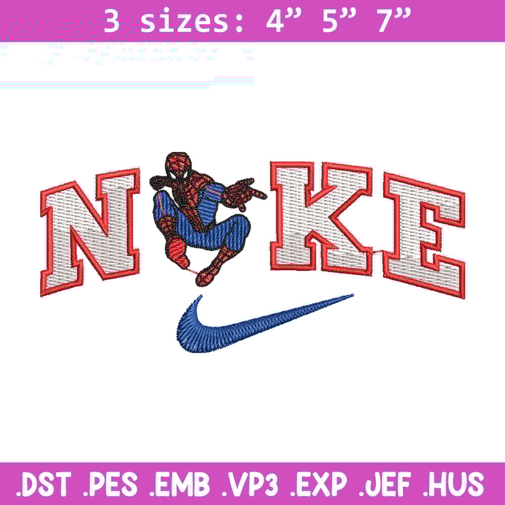 spaiderman nike embroidery design, spaiderman embroidery, logo design, logo shirt, digital download.jpg