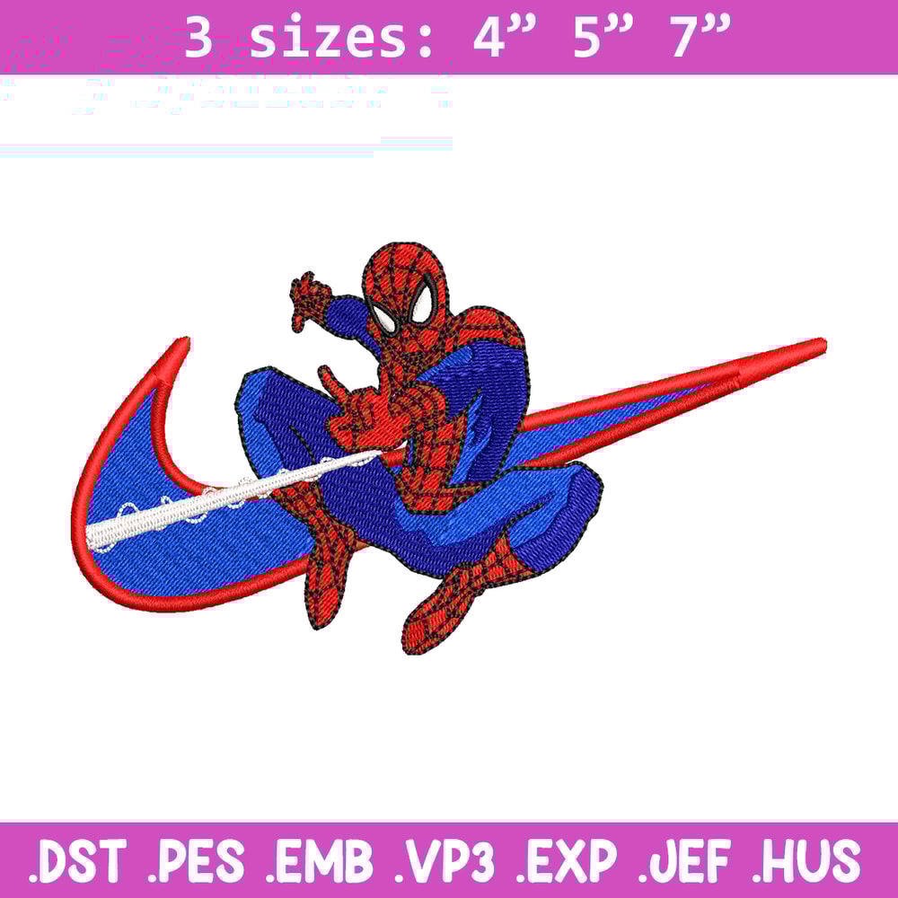 spaiderman Nike Logo embroidery design, spaiderman embroidery, Nike design, Logo shirt, digital download.jpg