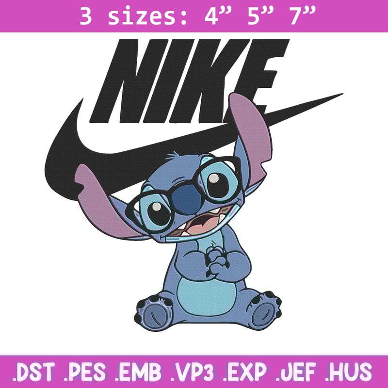 Stitch nike Embroidery Design, Stitch Embroidery, Embroidery File, Nike Embroidery, Anime shirt, Digital download.jpg