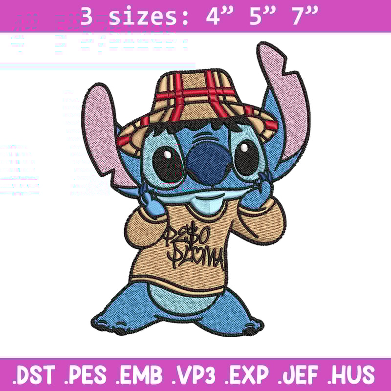 Stitch Peso Pluma Embroidery design, Peso Pluma Stitch Embroidery, cartoon design, Embroidery File, Digital download..jpg