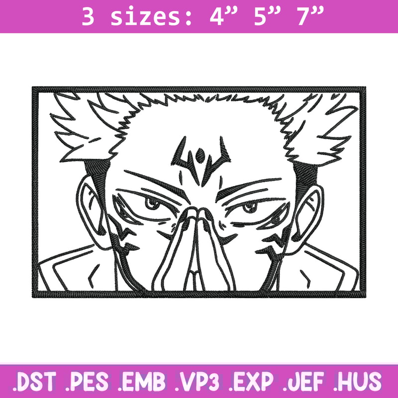 Sukuna box Embroidery Design, Jujutsu Embroidery, Embroidery File, Anime Embroidery, Anime shirt, Digital download.jpg