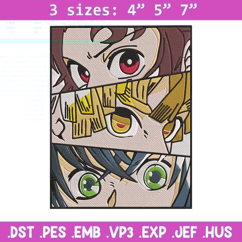 Tanjiro friends poster Embroidery Design, Demon slayer Embroidery, Embroidery File, Anime Embroidery, Digital download.jpg