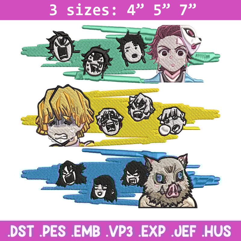 Tanjiro friends sticker Embroidery Design, Demon slayer Embroidery, Embroidery File,Chrismas Embroidery,Digital download.jpg