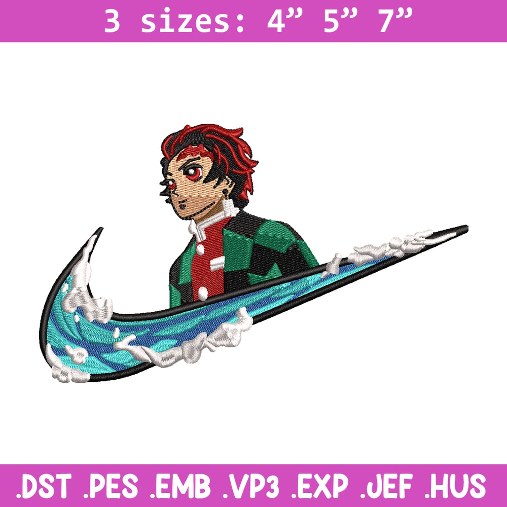 Tanjiro kamado Nike embroidery design, Kimetsu no Yaiba embroidery, Nike design, anime design, Digital download.jpg