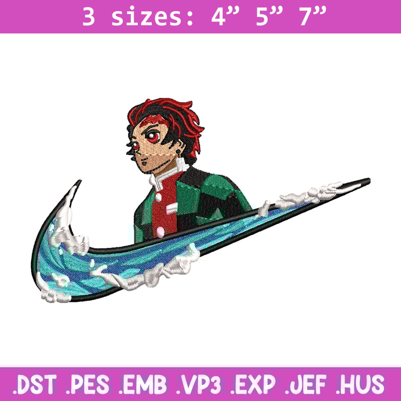Tanjiro kamado Nike embroidery design, Kimetsu no Yaiba embroidery, Nike design, anime design, Digital download.jpg