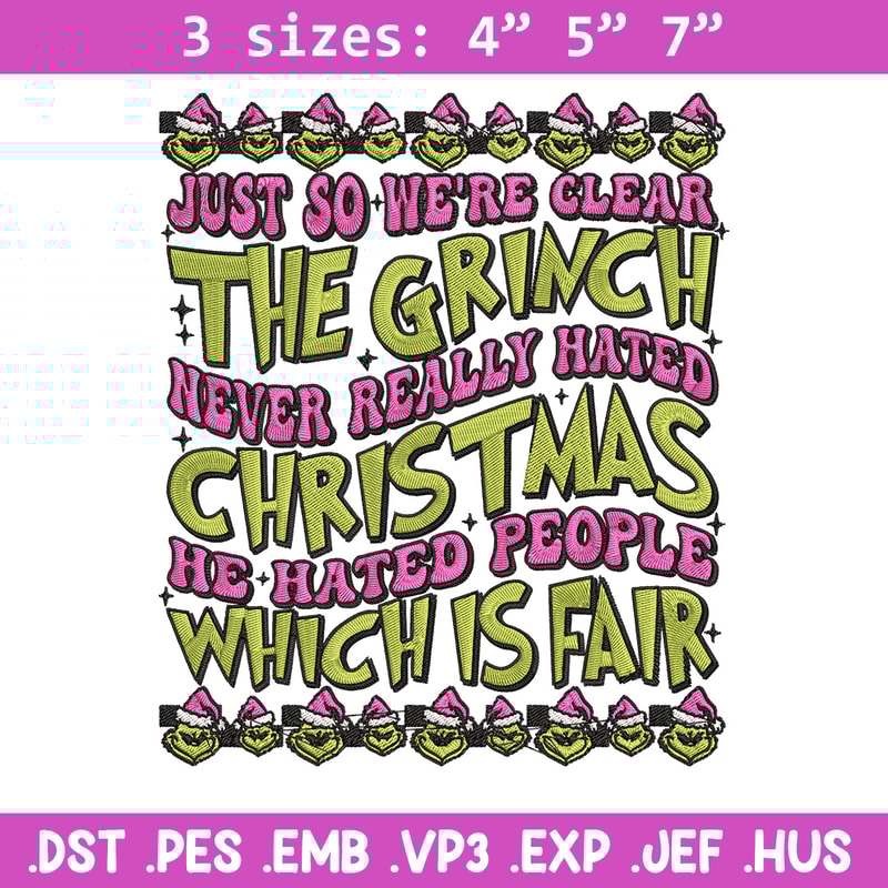 The grinch Embroidery Design, Grinch Embroidery, Embroidery File, Chrismas Embroidery, Anime shirt, Digital download.jpg