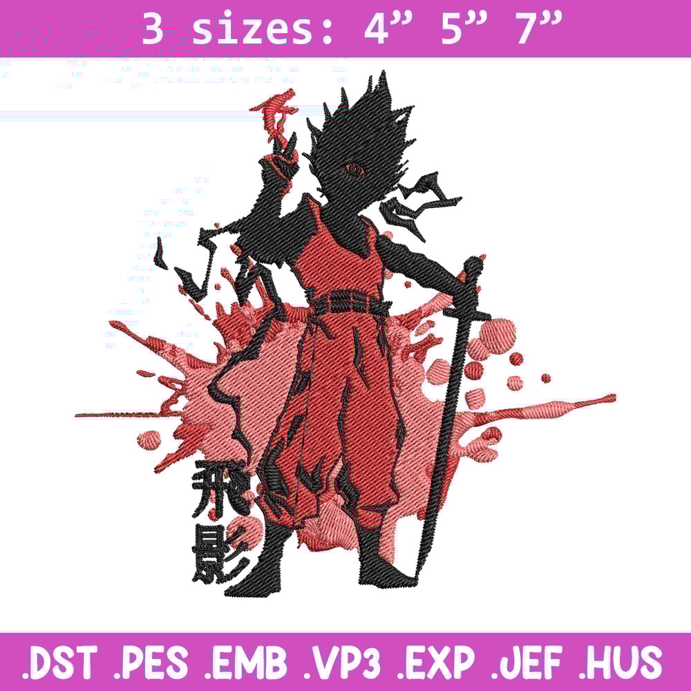 Tobikage Poster Embroidery Design, Tobikage Embroidery, Embroidery File, Anime Embroidery, Anime shirt, Digital download.jpg