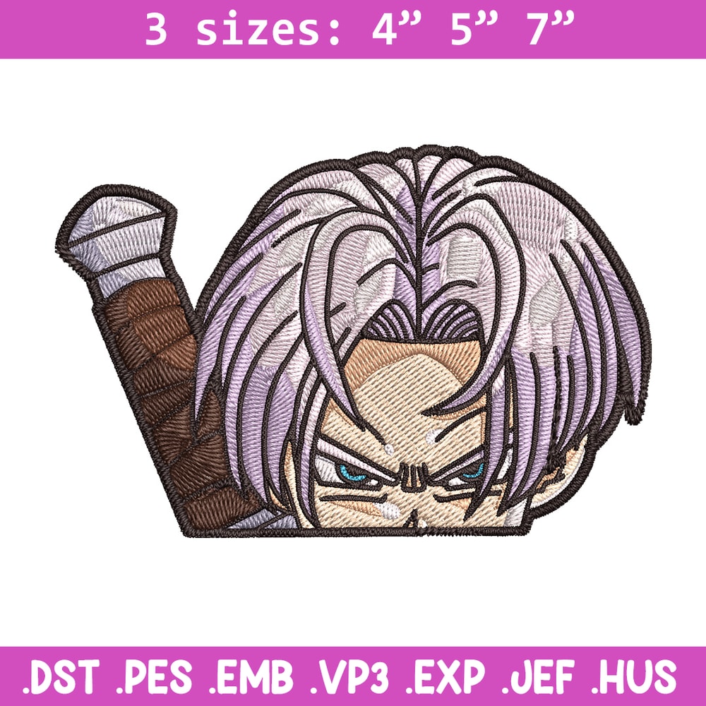 Trunks Peeker Embroidery Design, Dragonball Embroidery, Embroidery File, Anime Embroidery, Anime shirt, Digital download.jpg