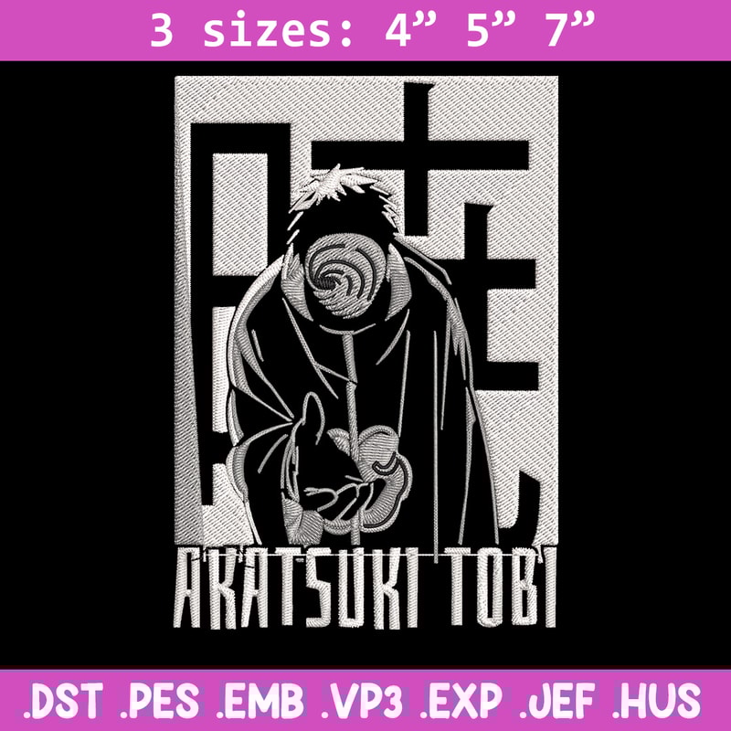 Uchiha Obito Embroidery Design, Naruto Embroidery, Embroidery File, Anime Embroidery,Anime shirt, Digital download..jpg