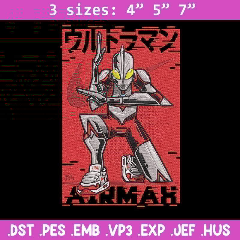 Ultraman poster Embroidery Design, Ultraman Embroidery, Embroidery File, Anime Embroidery, Anime shirt, Digital download.jpg