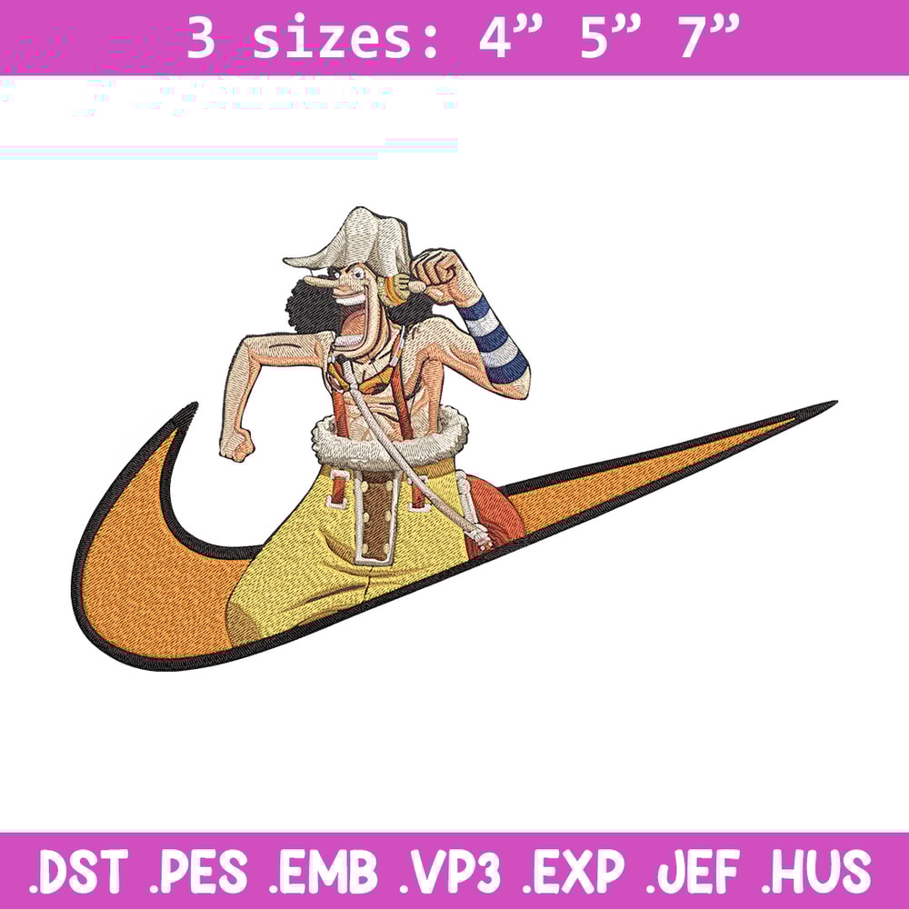 Usopp x nike Embroidery Design, One piece Embroidery, Embroidery File, Nike Embroidery, Anime shirt, Digital download.jpg
