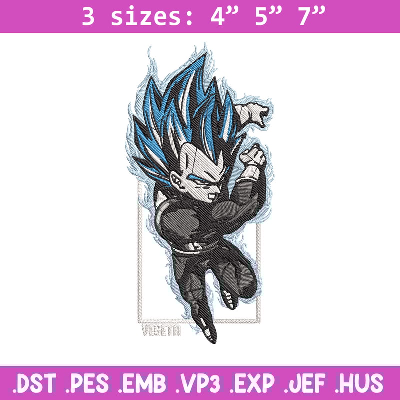 Vegeta poster Embroidery Design, Dragonball Embroidery, Embroidery File, Anime Embroidery, Anime shirt, Digital download.jpg