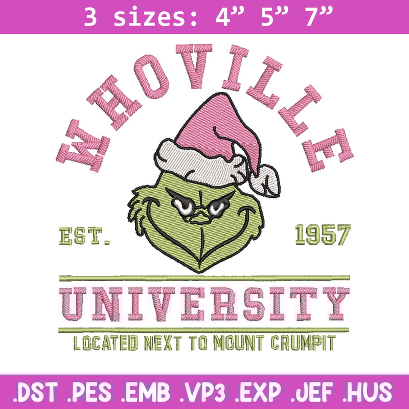 Whoville est1957 embroidery design, Grinch embroidery,Chrismas design, Embroidery shirt,Embroidery file,Digital download.jpg